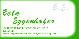 bela eggenhofer business card